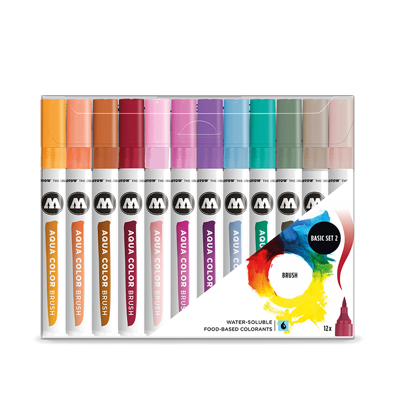 MOLOTOW Aqua Color Marker 12pc Set - Basic 1