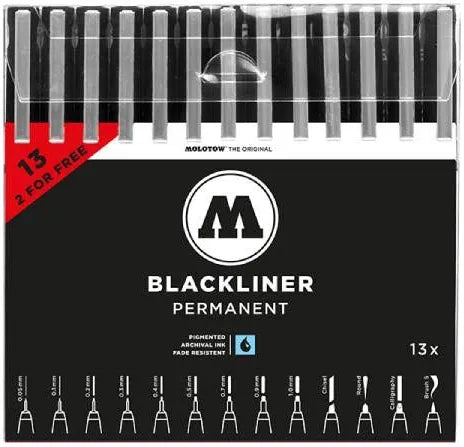 MOLOTOW Blackliner Complete Set – 13pc